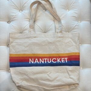 Nantucket Canvas Tote Bag with Stripes